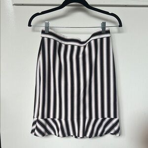 Ann Taylor Black and White Knee-Length Pencil Skirt